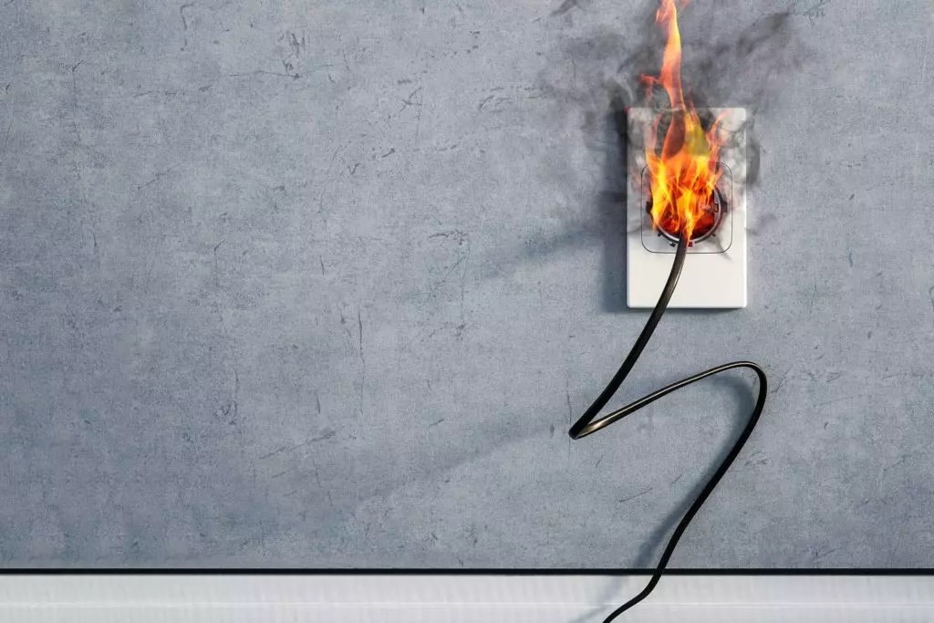 fire from wiring