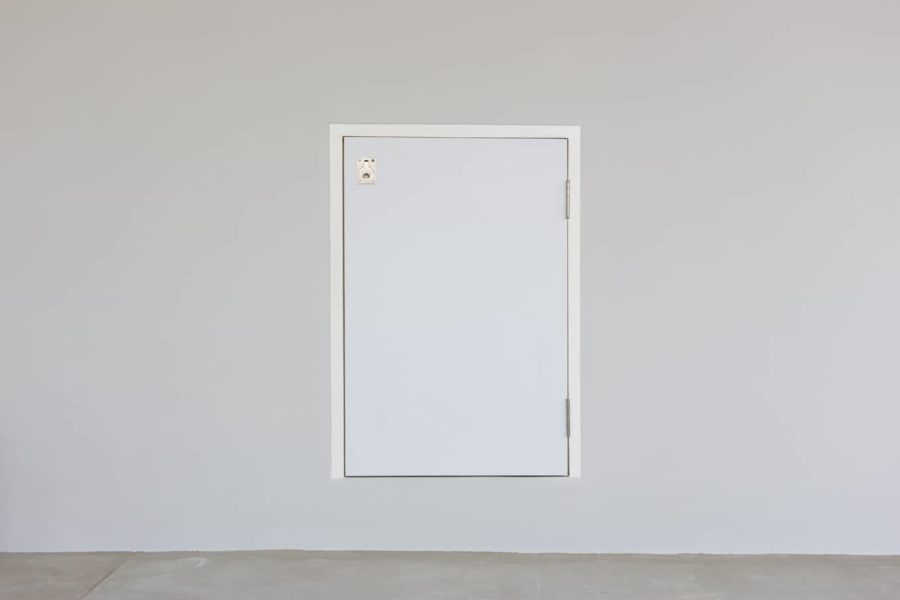 A very basic attic door.
