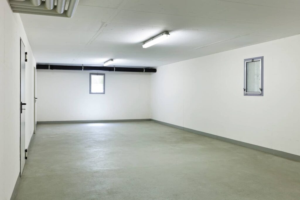 Fluorescent garage lights are a common option.