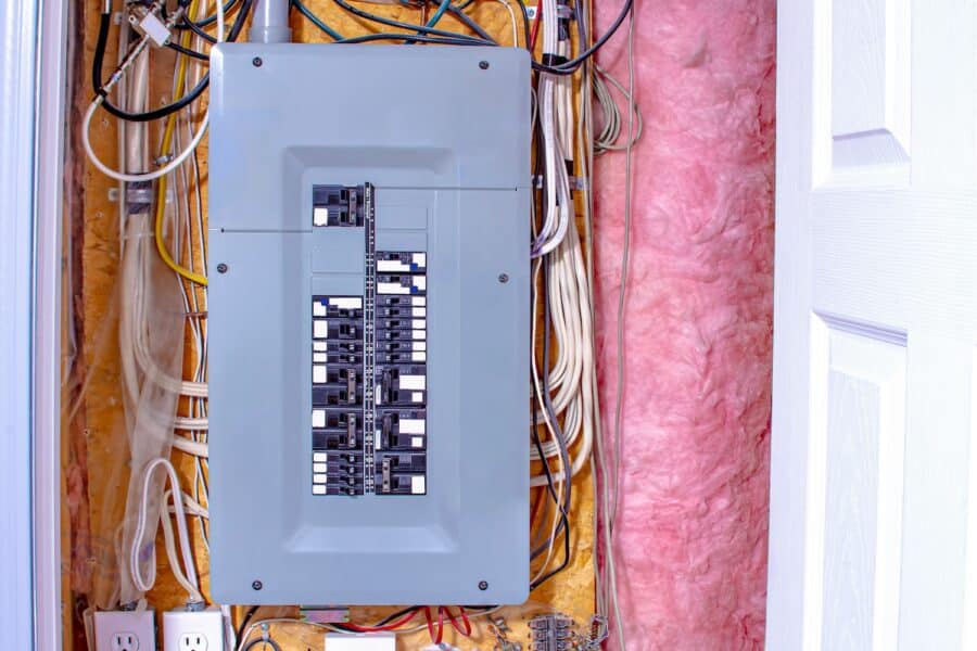 electrical panel during inspection