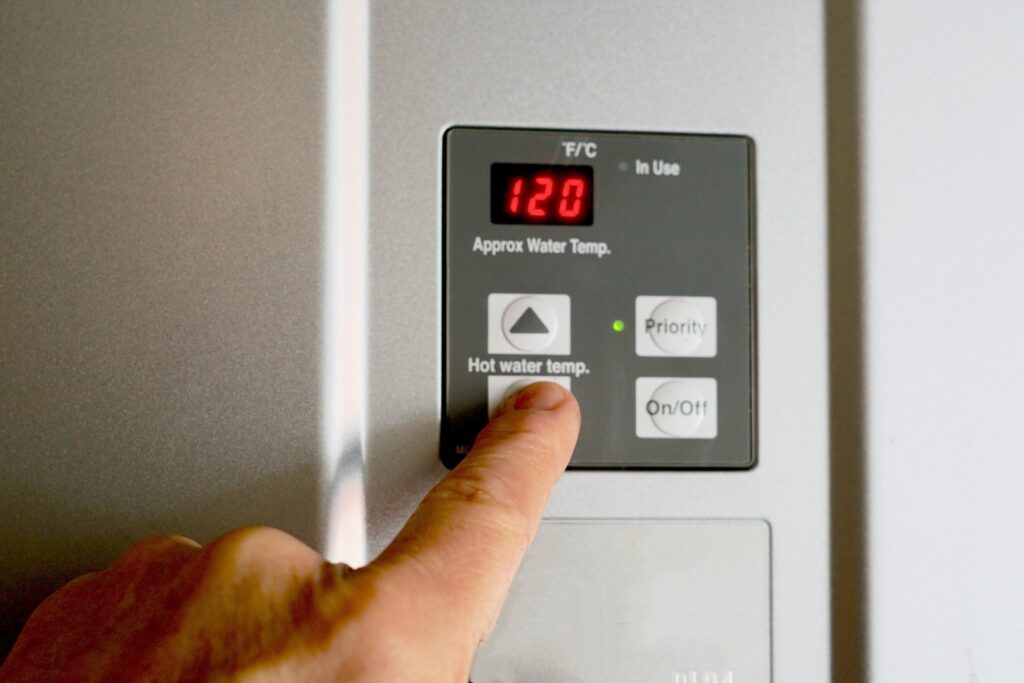 set the water heater to 120 degrees or lower to prevent burns from a shower