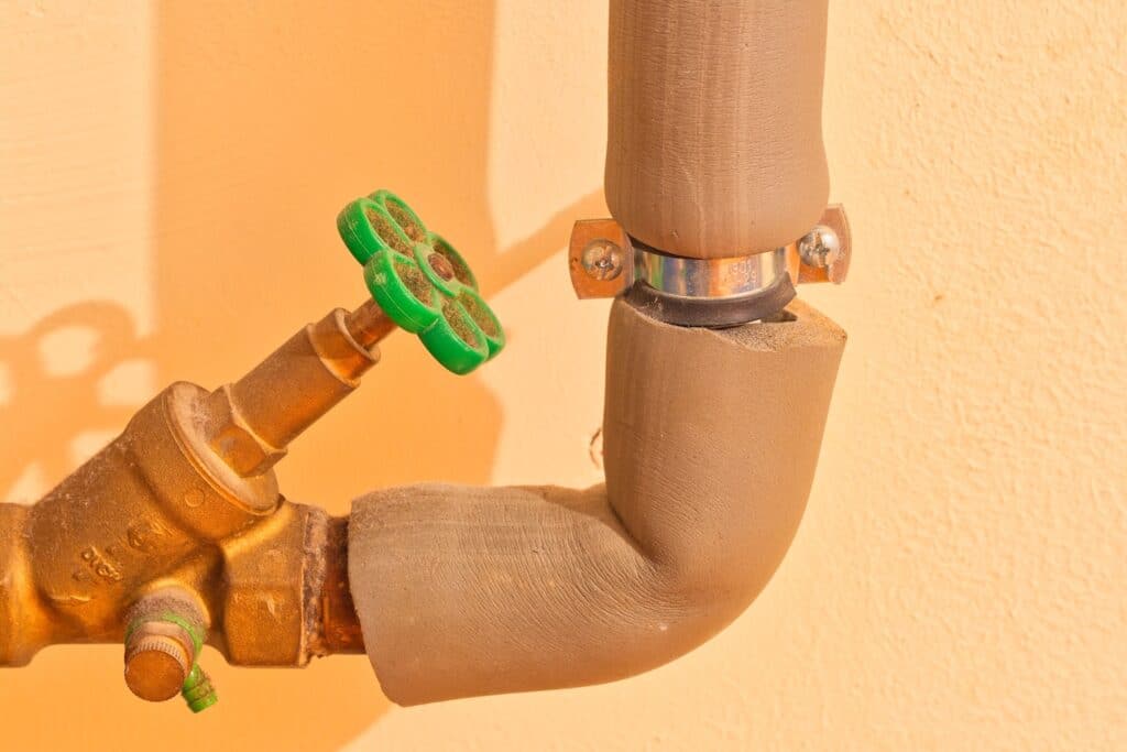 Dusty water pipe shut off valve