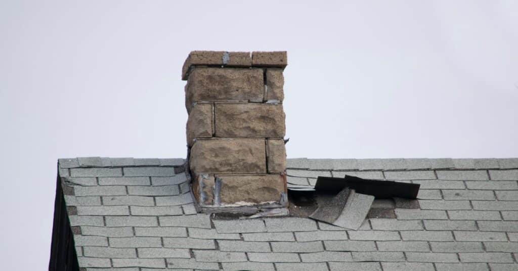 Visibly damaged chimney flashing
