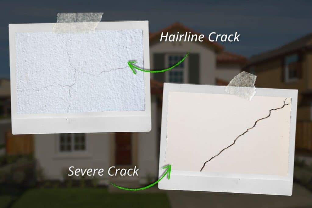 minor vs major visible cracks for a house foundation