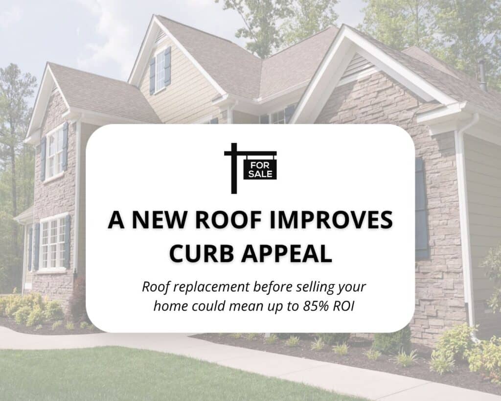 a new roof improves curb appeal and potentially increases ROI
